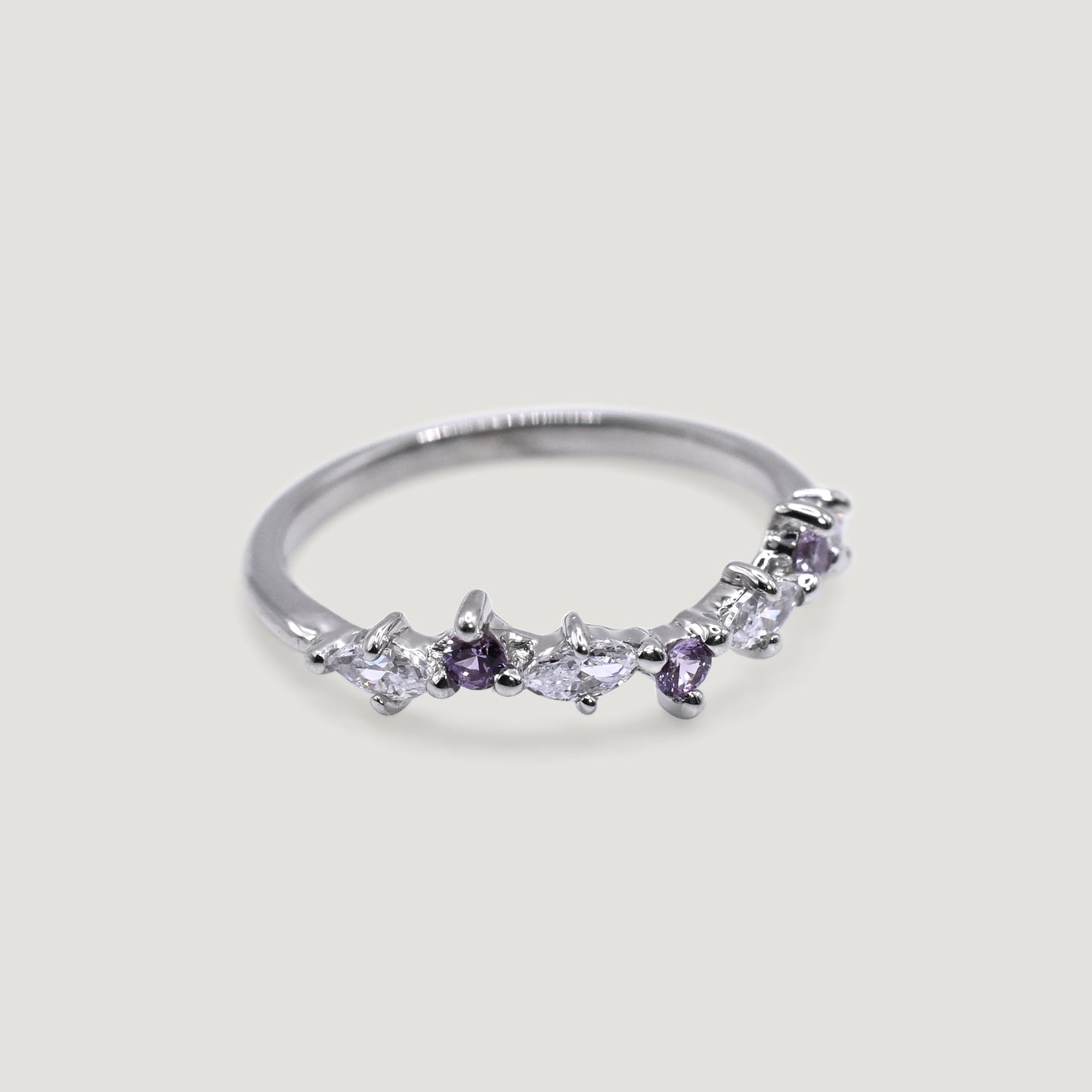 Iris Alexandrite & White CZ Ring
