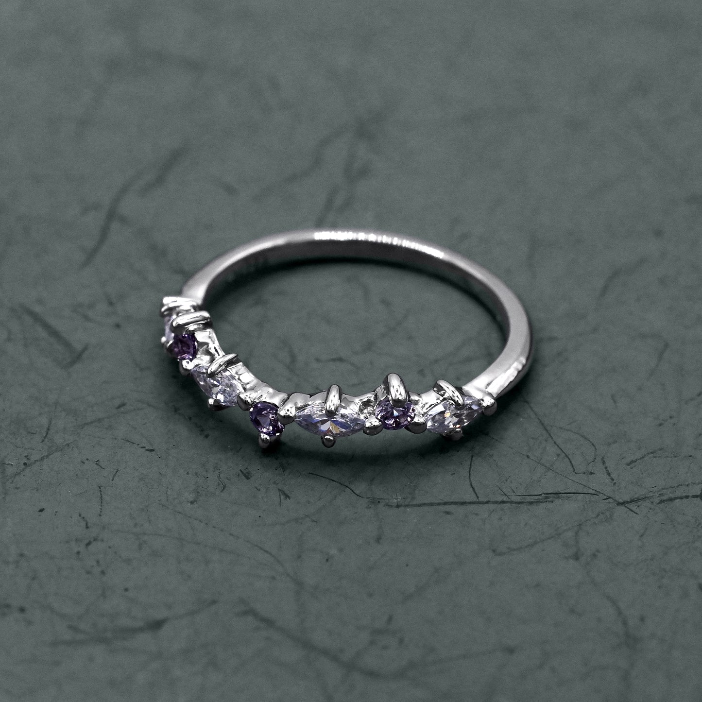 Iris Alexandrite & White CZ Ring