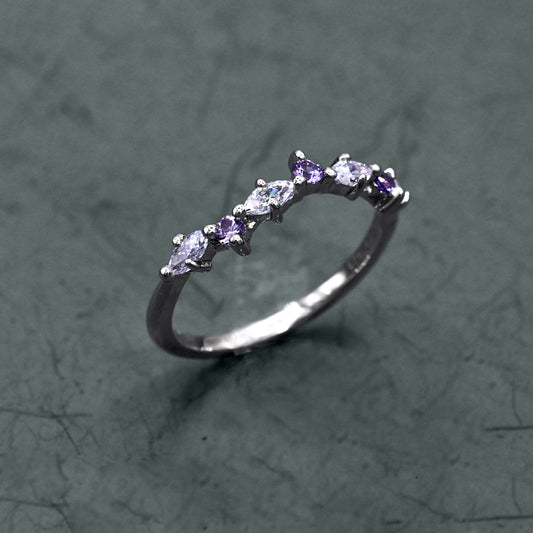 Iris Alexandrite & White CZ Ring
