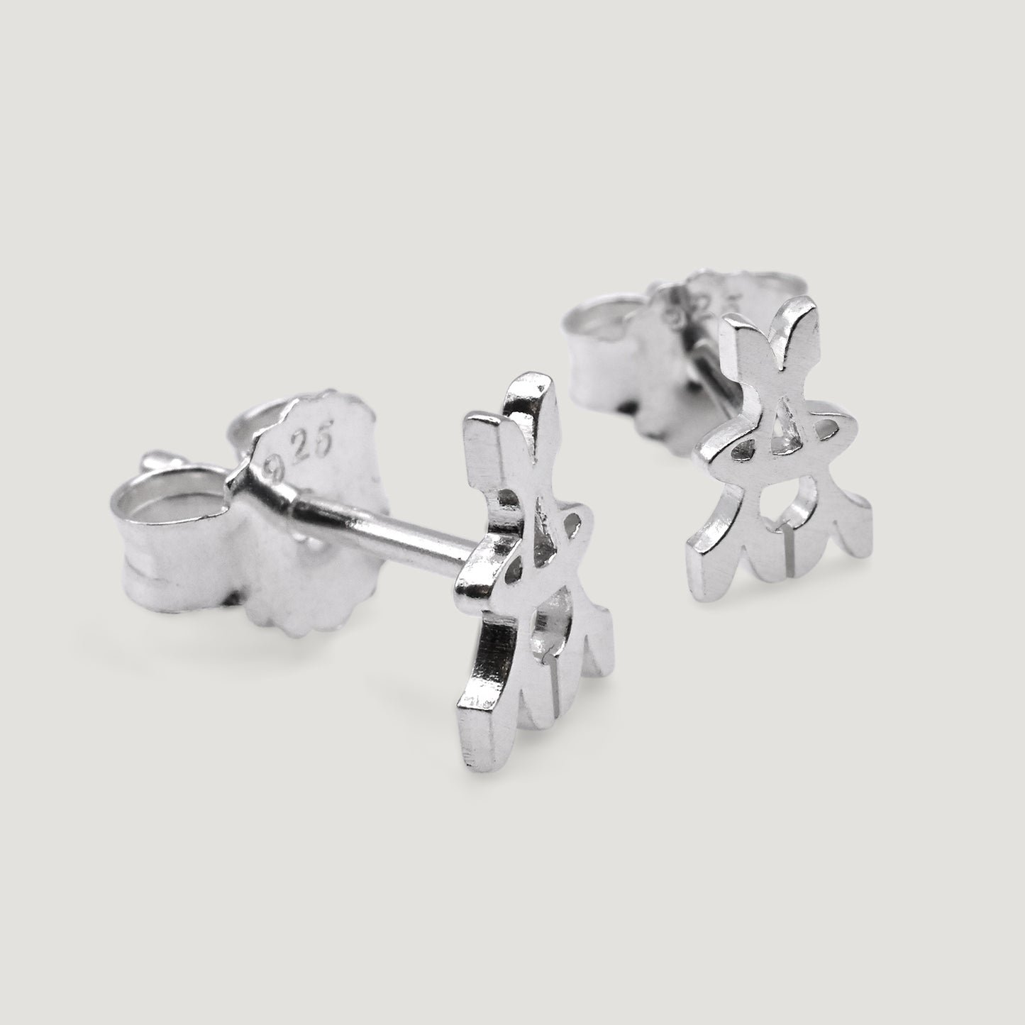 Initial Stud Earrings