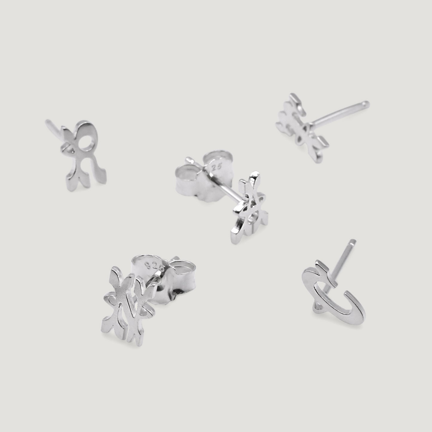 Initial Stud Earrings
