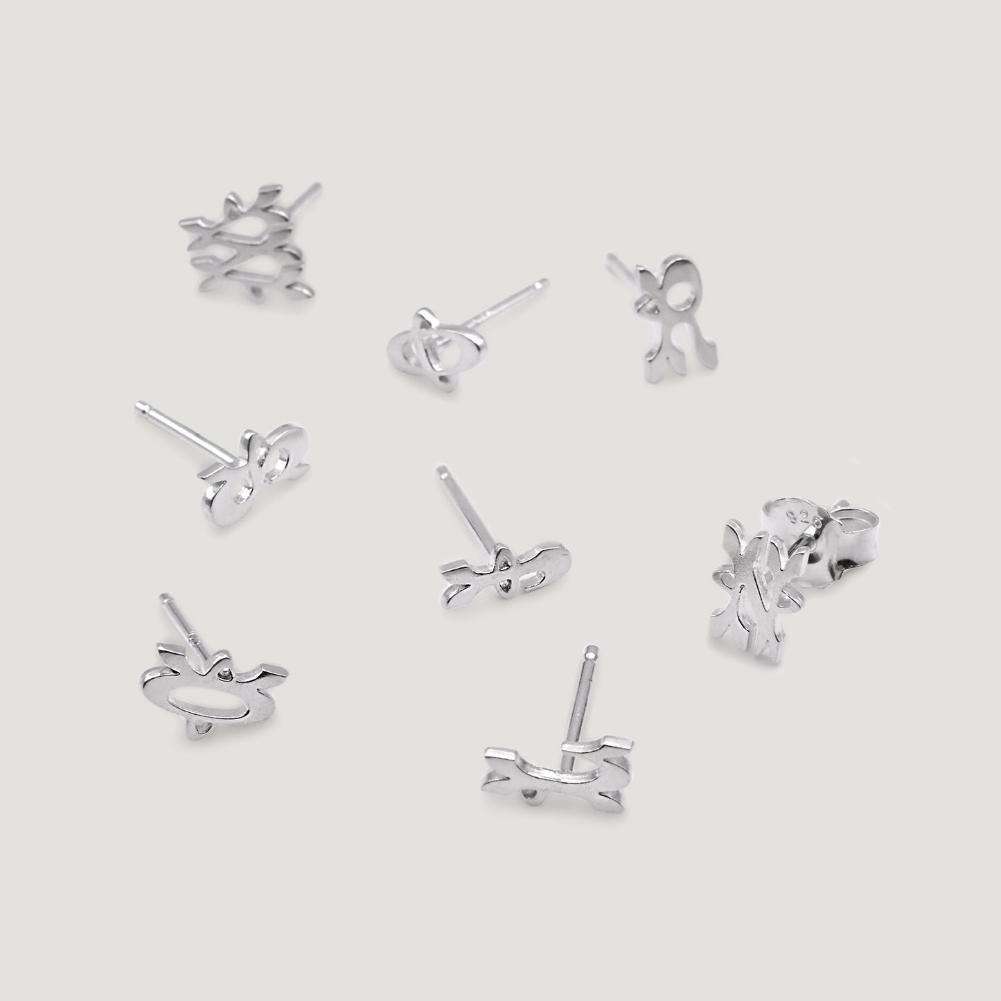 Initial Stud Earrings