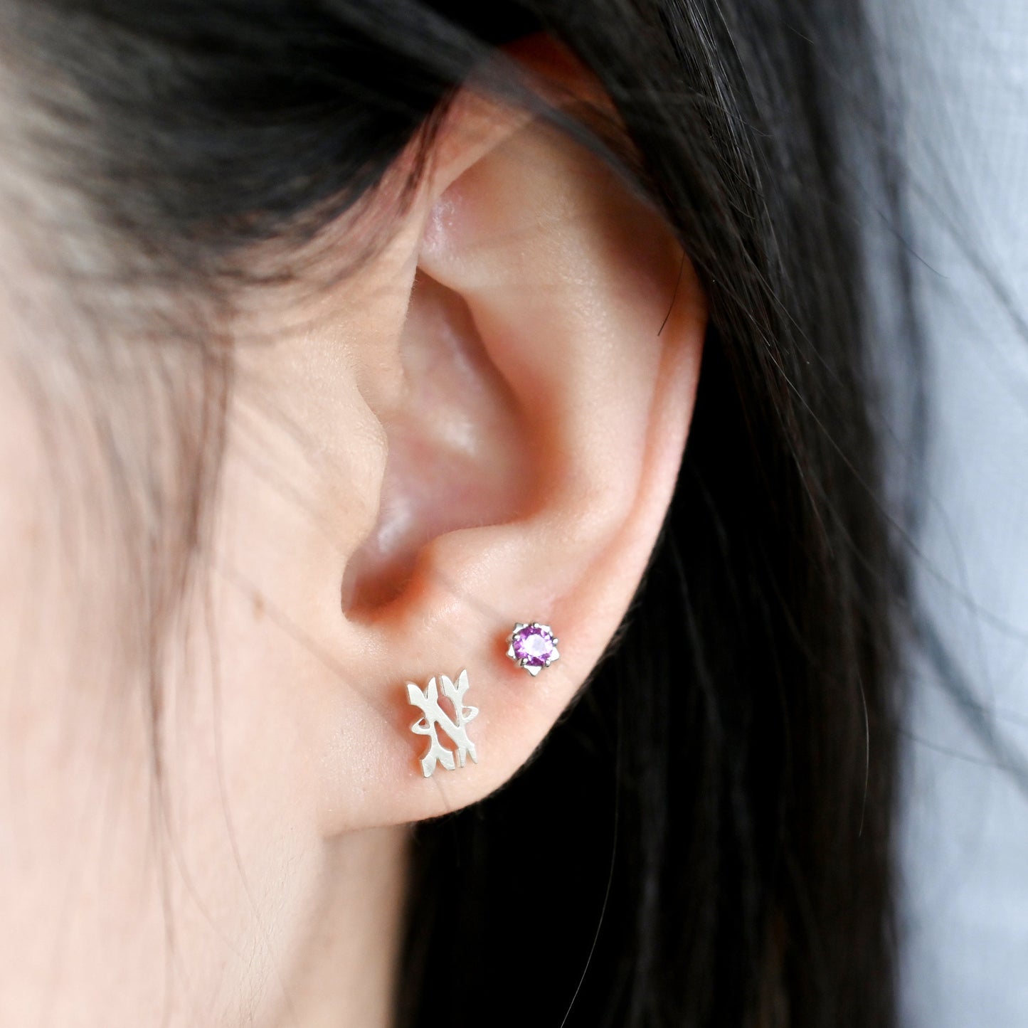Initial Stud Earrings