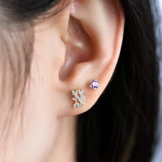Initial Stud Earrings