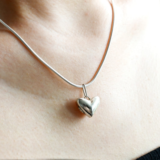 Initial Heart Locket Necklace