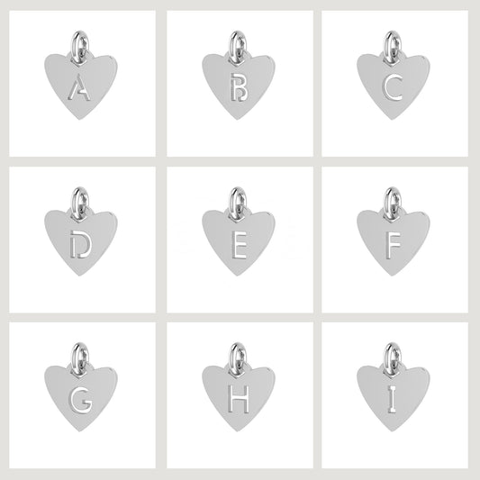 Heart Initial Bracelet - Dangle Charms