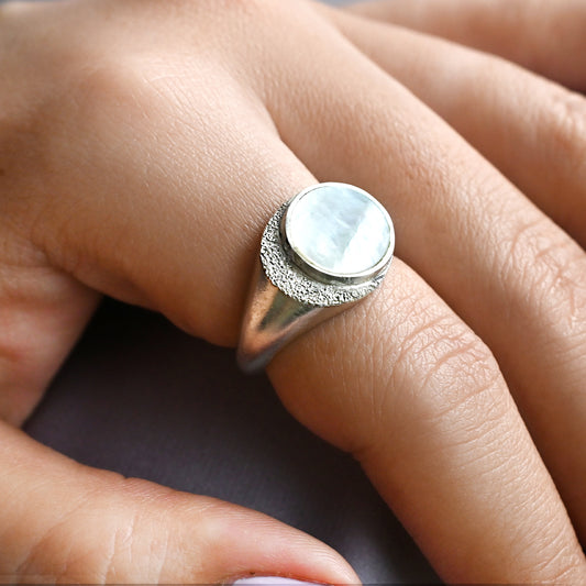 Moonlit Signet Ring
