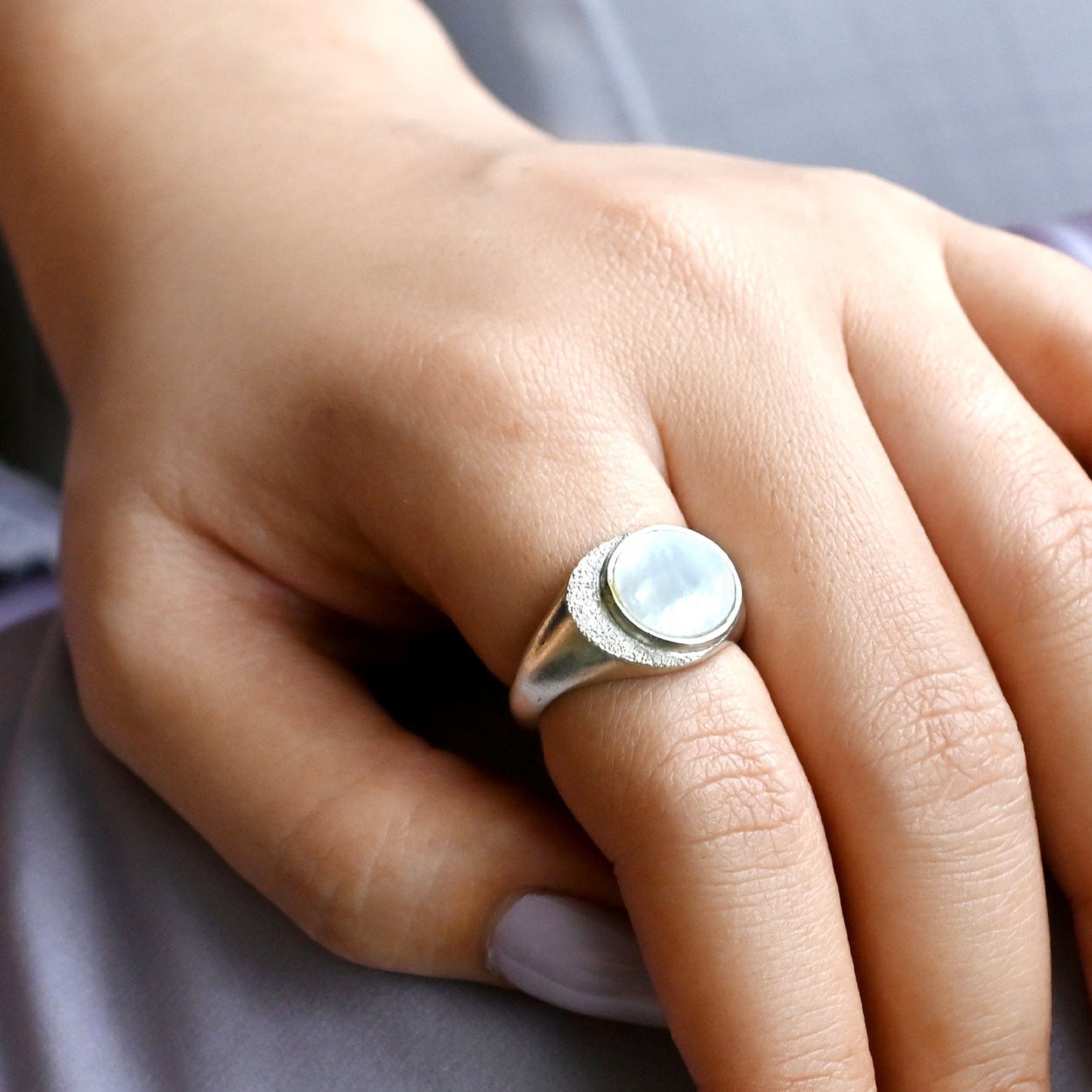 Moonlit Signet Ring