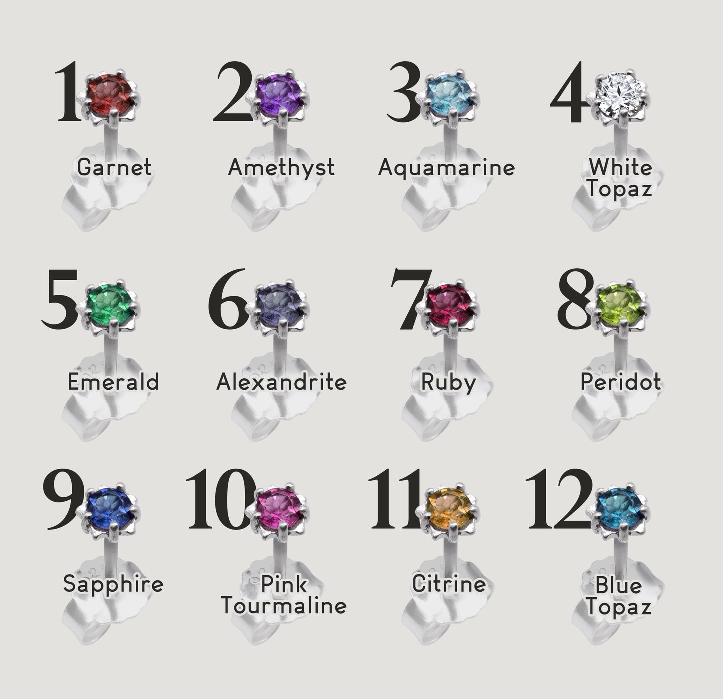 Starli Birthstone Stud Earrings