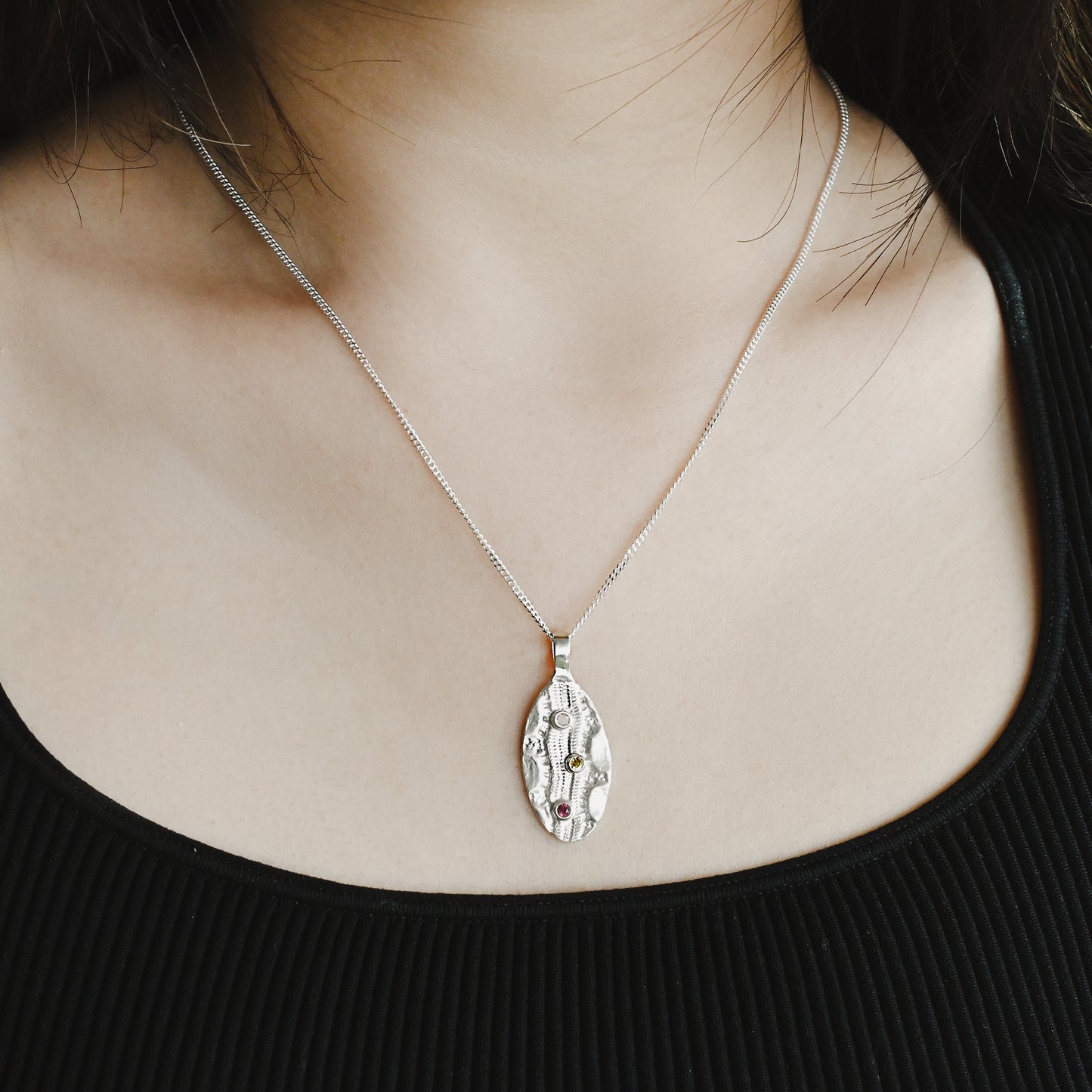 Trilo Tourmaline Pendant Necklace