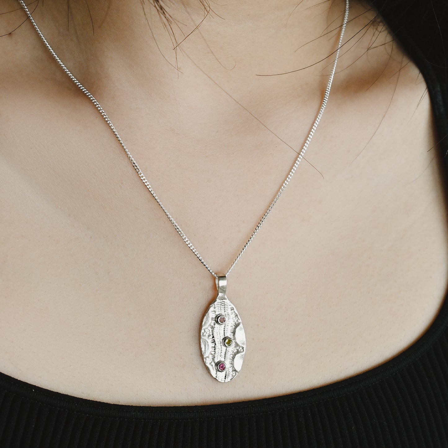 Trilo Tourmaline Pendant Necklace