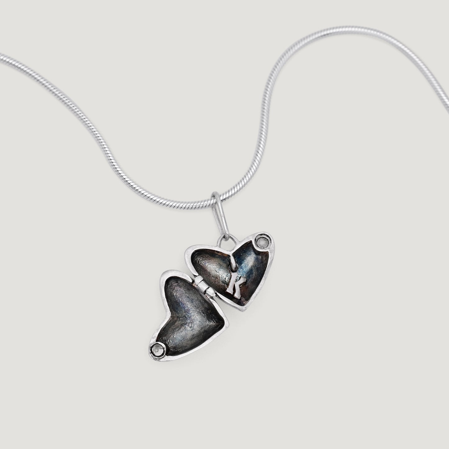 Initial Heart Locket Necklace