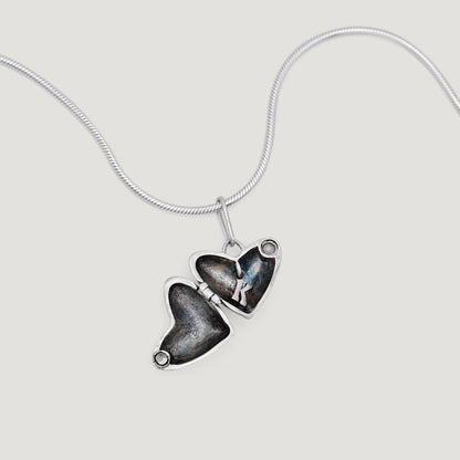 Initial Heart Locket Necklace