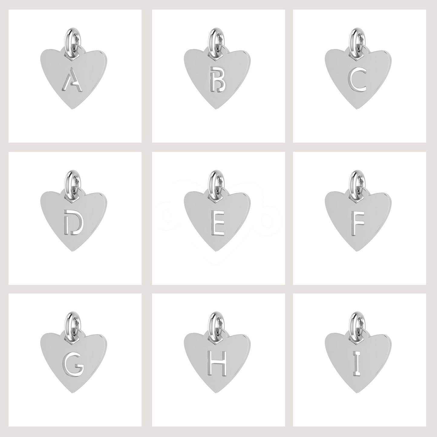 Heart Initial Bracelet -  Dangle Charms