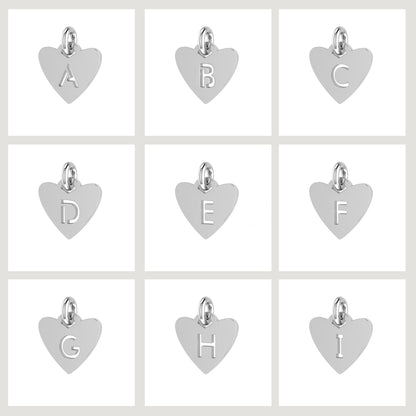 Heart Initial Bracelet -  Dangle Charms