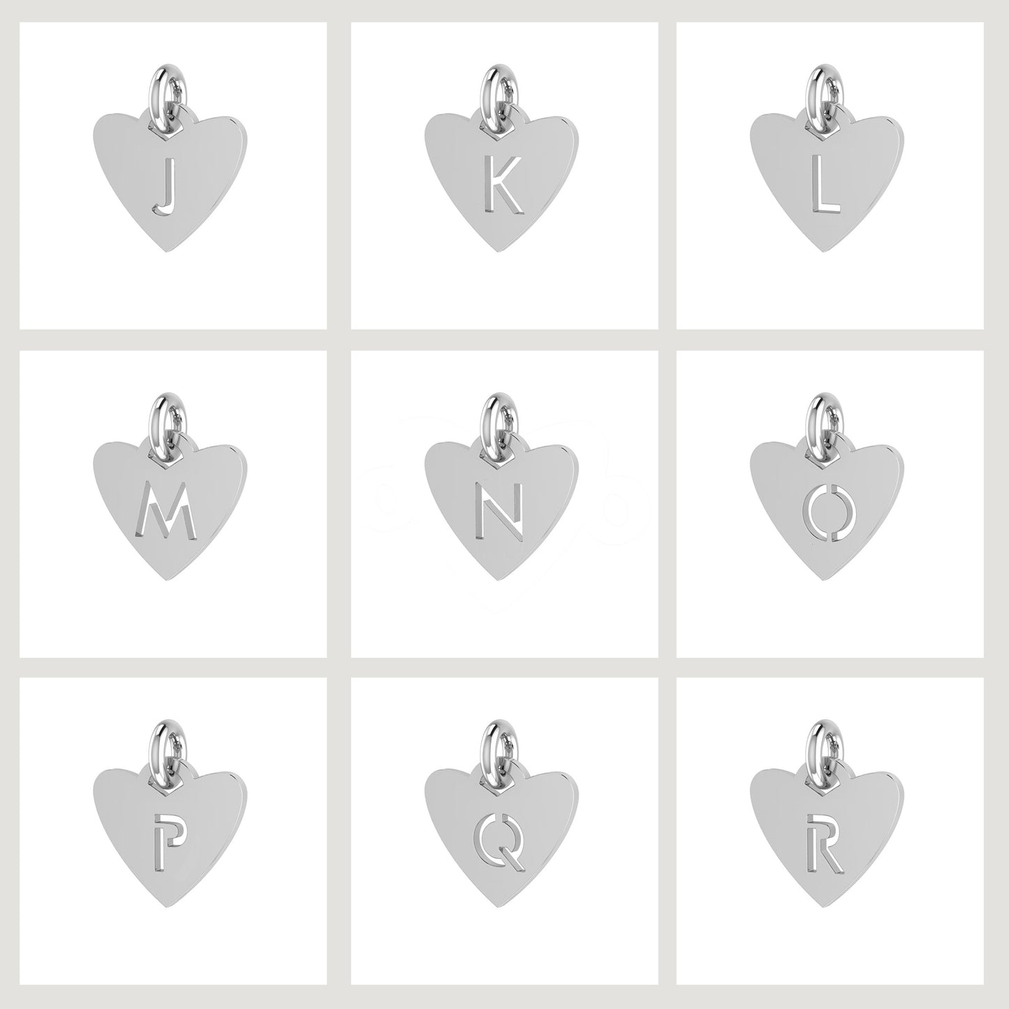 Heart Initial Bracelet -  Dangle Charms