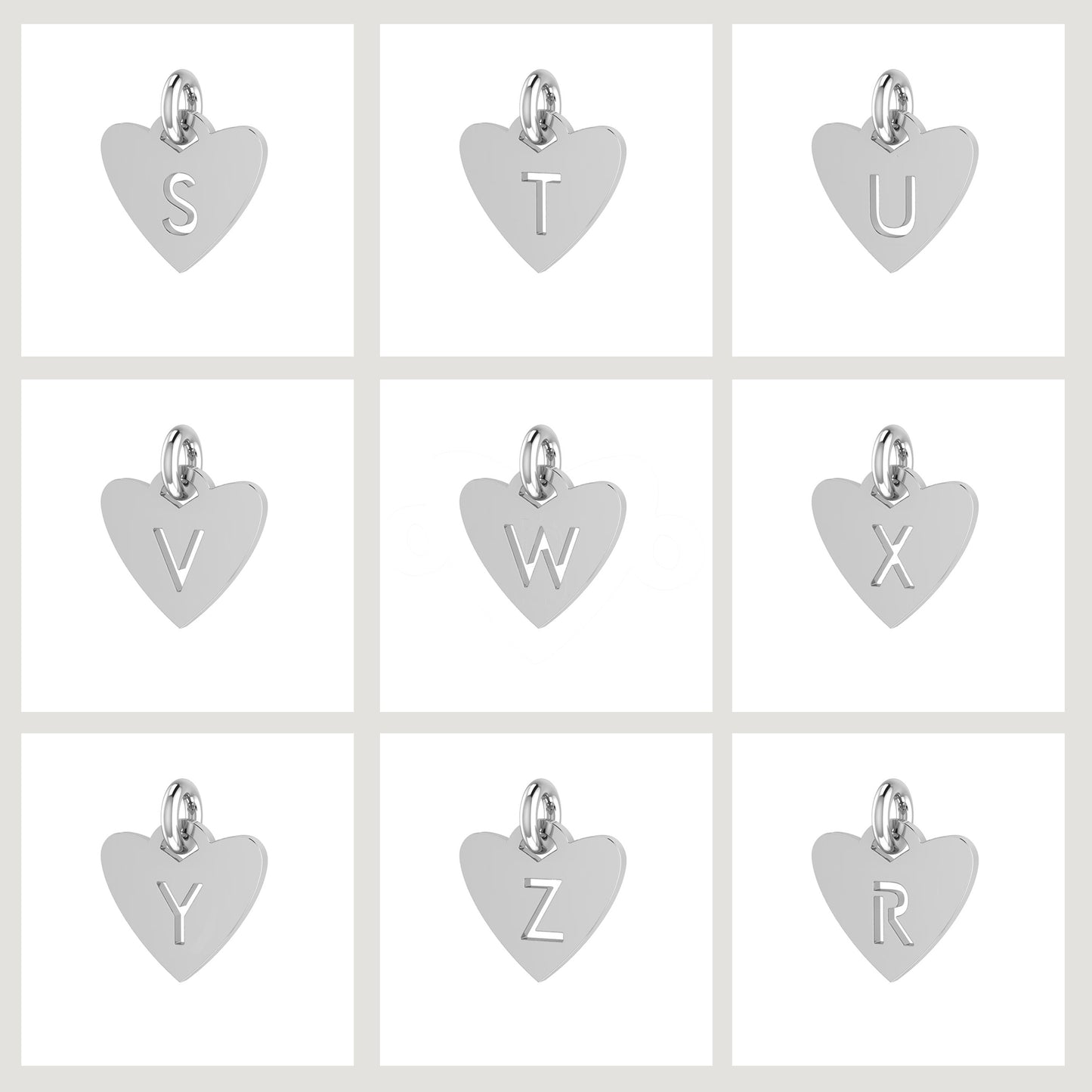 Heart Initial Bracelet -  Dangle Charms