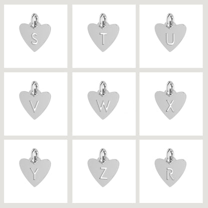 Heart Initial Bracelet -  Dangle Charms