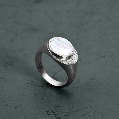 Moonlit Signet Ring